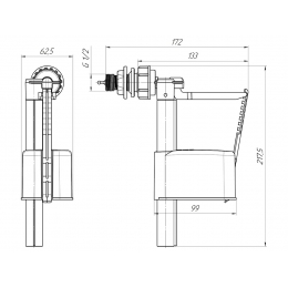 Заливной клапан Ани WC5050 боковой подвод ЭКОНОМ
