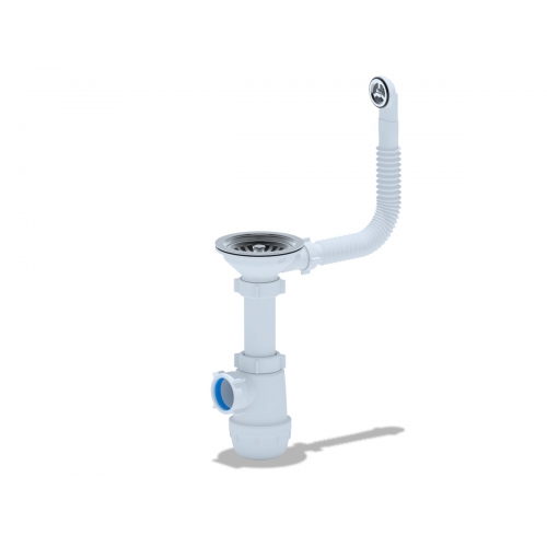 Сифон А0142S для мойки Ани с круглым переливом купить в интернет магазине Санрай73