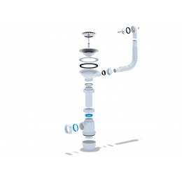 Сифон А0142S для мойки Ани с круглым переливом