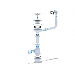 Сифон А0145SA15 для мойки Ани с переливом