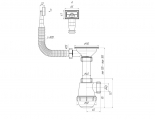 Сифон А0145SA15 для мойки Ани с переливом