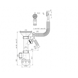 Сифон A1042SA15 для мойки Ани с носиком