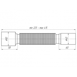 Гибкая труба К435 40х50 Ани укороченная без гайки