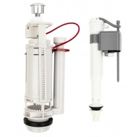 Арматура 2кн. хром, универсальный подвод, Unicorn, пластиковый штуцер 1/2