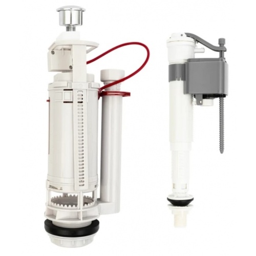 Арматура 2кн. хром, универсальный подвод, Unicorn, пластиковый штуцер 1/2 купить в интернет магазине Санрай73