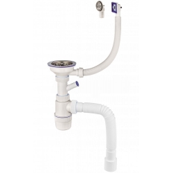 Сифон для мойки Wirquin Virplast нержавеющая чаша Эконом 114 мм, отвод, универсальный перелив, гофра
