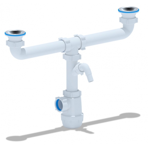 Сифон А3500 для мойки двойной АНИ Грот с носиком купить в интернет магазине Санрай73