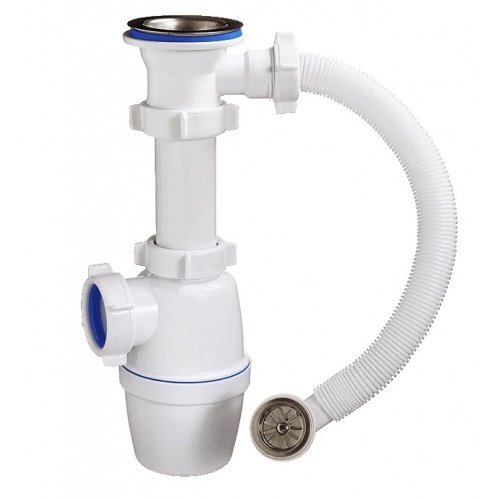 Сифон бутылочный Орио 1 1/2" х 40 для мойки с круглым переливом купить в интернет магазине Санрай73