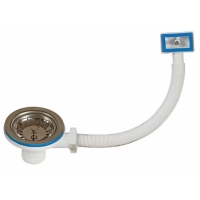 Выпуск 3 1/2" для сифона 1 1/2" Сантехпродукт, для мойки, с прямоугольным переливом