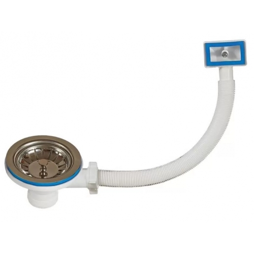 Выпуск 3 1/2" для сифона 1 1/2" Сантехпродукт, для мойки, с прямоугольным переливом купить в интернет магазине Санрай73