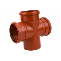 Крестовина 110х110х110/87,5° одноплоскостная для наружной канализации Политэк