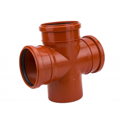 Крестовина 110х110х110/87,5° одноплоскостная для наружной канализации Политэк