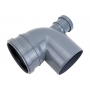 Отвод 110x50/87,5° фронтальный (тыл) канализационный Политэк