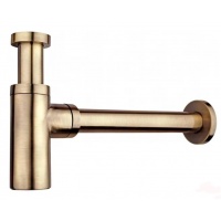 Сифон для умывальника AlcaPlast Design 1 1/4" х 32мм, цельнометаллический, круглый, бронза