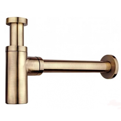 Сифон для умывальника AlcaPlast Design 1 1/4" х 32мм, цельнометаллический, круглый, бронза купить в интернет магазине Санрай73