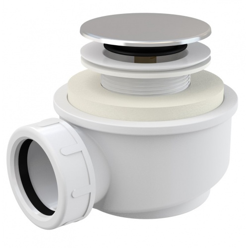 Выпуск для душевого поддона Alcaplast click/clack 50мм х 40мм, заниженный, хром купить в интернет магазине Санрай73