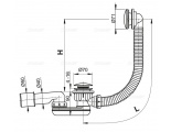 Сифон для ванны Alcaplast click/clack, с заниженный, L1000мм, металл