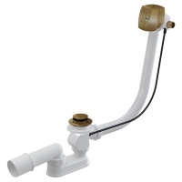 Сифон для ванны Alcaplast с напуском воды через перелив, бронза