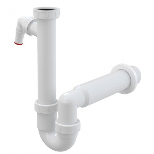 Сифон для мойки Alcaplast 1 1/2" х 50мм трубчатый с накидной гайкой и штуцером купить в интернет магазине Санрай73