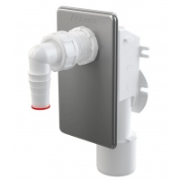 Сифон APS3 для стиральной машины Alcadrain хром, под штукатурку