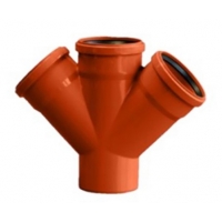 Крестовина 110х110х110/45° одноплоскостная для наружной канализации Политэк