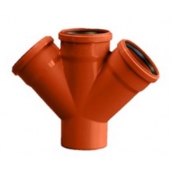 Крестовина 110х110х110/45° одноплоскостная для наружной канализации Политэк