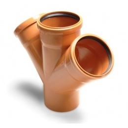 Крестовина 110х110х110/45° одноплоскостная для наружной канализации Политэк