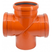 Крестовина 160х160х160/87,5° одноплоскостная для наружной канализации Политэк