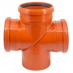 Крестовина 160х160х160/87,5° одноплоскостная для наружной канализации Политэк