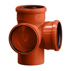 Крестовина 110х110х110/87,5° двухплоскостная для наружной канализации Политэк