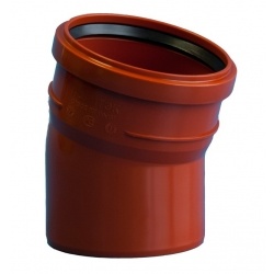 Отвод 110/15° канализационный наружный Политэк