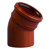 Отвод 110/30° канализационный наружный Политэк