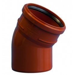Отвод 110/30° канализационный наружный Политэк