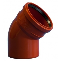 Отвод 110/45° канализационный наружный Политэк