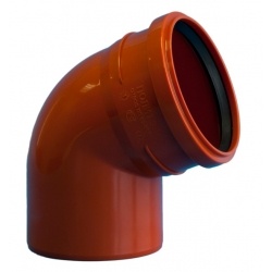 Отвод 110/67° канализационный наружный Политэк