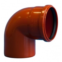 Отвод 110/87° канализационный наружный Политэк