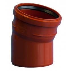 Отвод 160/15° канализационный наружный Политэк