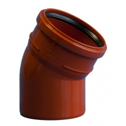 Отвод 160/30° канализационный наружный Политэк