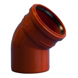 Отвод 160/45° канализационный наружный Политэк