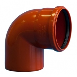 Отвод 160/87° канализационный наружный Политэк