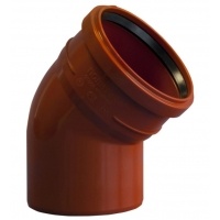 Отвод 200/45° канализационный наружный SN8 Тип 2 Политэк