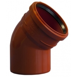 Отвод 200/45° канализационный наружный Политэк