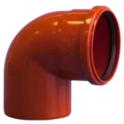 Отвод 200/87,5* канализационный наружный Политэк