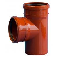 Тройник 110х110/87,5° канализационный наружный Политэк