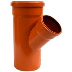 Тройник 200х110/45° канализационный наружный Политэк