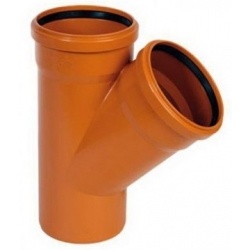 Тройник 200х200/45° канализационный наружный Политэк