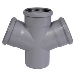 Крестовина 110x110x110/67,5° одноплоскостная канализационная Политэк