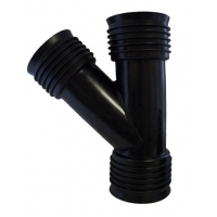 Тройник 150х150/45° равнопроходной для гофрированных труб Политэк