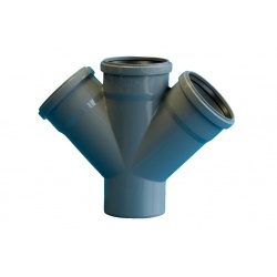 Крестовина 110x110x110/45° одноплоскостная канализационная Политэк