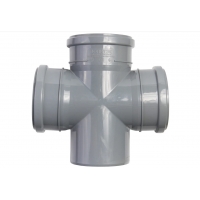 Крестовина 110x110x110/87,5° одноплоскостная канализационная Политэк